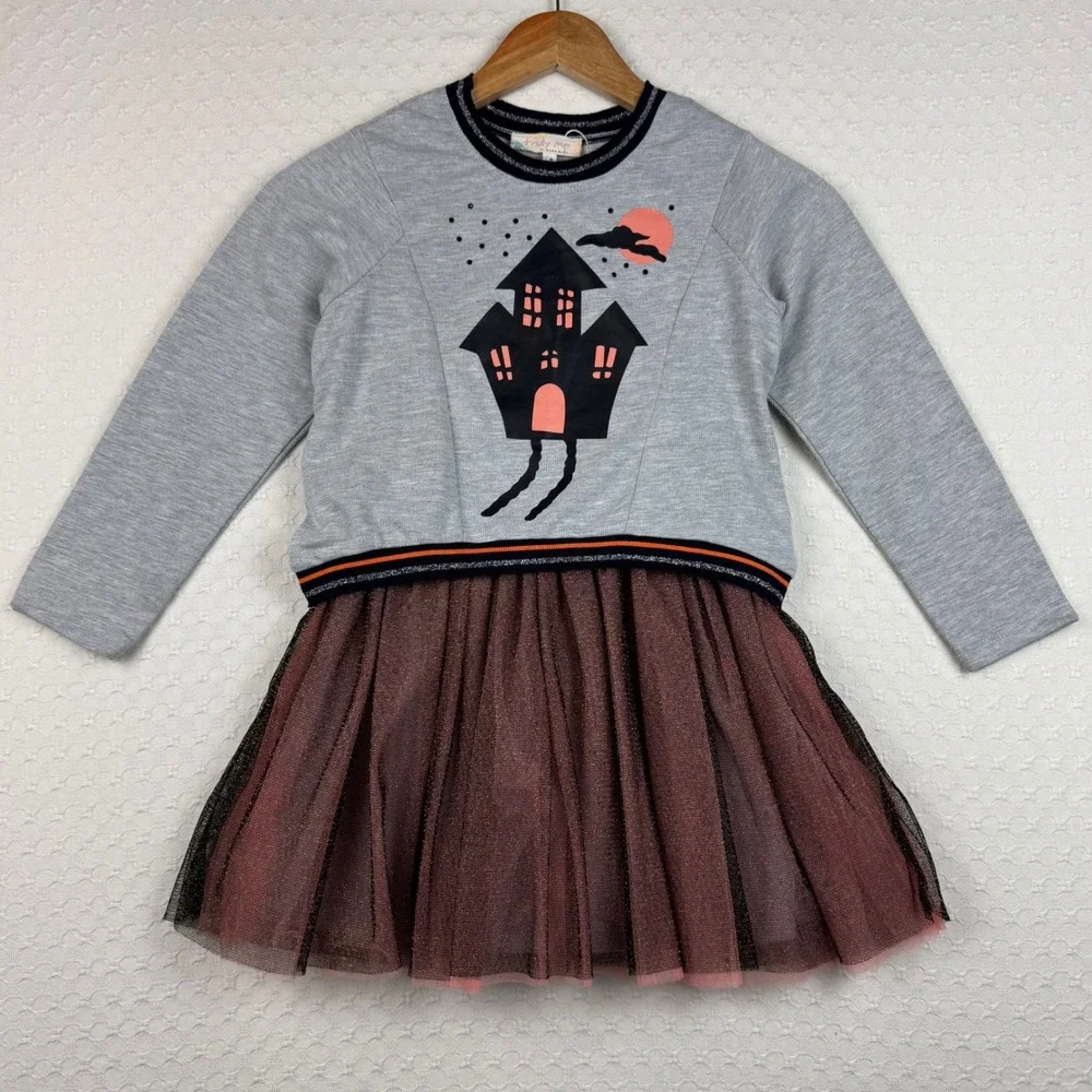 Truly Me Halloween Girls Size 6 Outfit Set Long Sleeve Sweatshirt and Tutu Dress